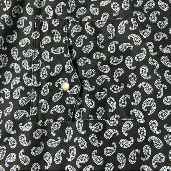 Wrangler Wrancher Paisley Snap Button Cowboy Rodeo Short Sleeve Shirt Size XL - Picture 3 of 6